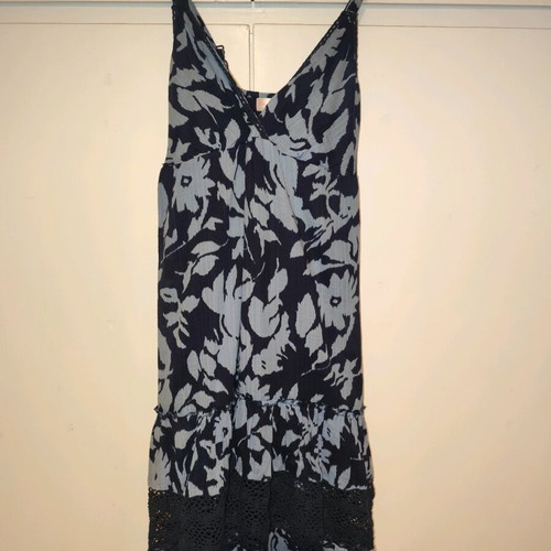 Midi summer dress blue, 100% cotton, like new