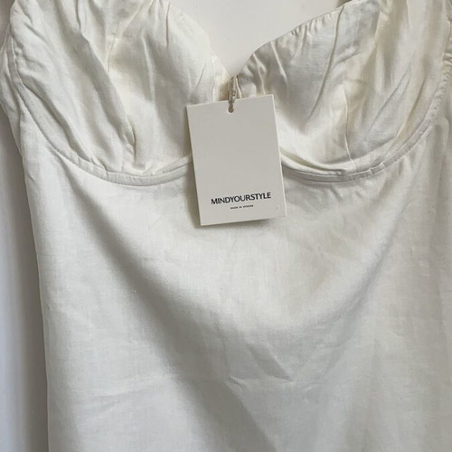 Mind Your Style white linen blend mini dress