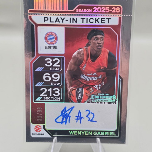 2025-26 Panini Contenders EuroLeague Wenyen Gabriel Play-In Ticket Auto 31/99