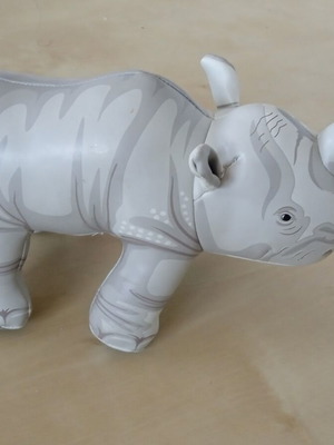 Soft leather toy rhinoceros Jet Creations used