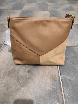 Γυναικεία τσάντα ώμου David Jones καινούργια, μπεζ καφέ