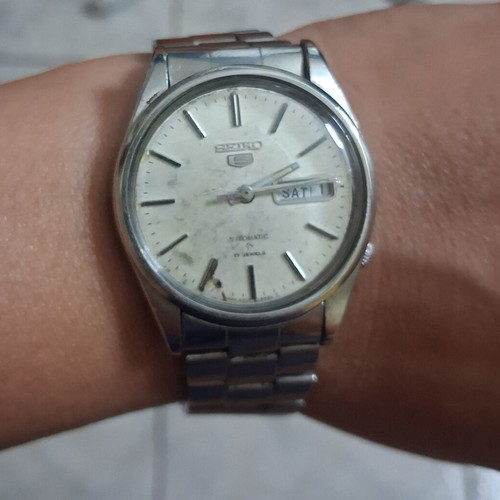 Seiko 5 Automatic 6309-8220 watch like new, vintage men's silver