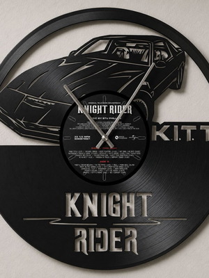 Ρολόι τοίχου από  δίσκο βινυλίου KITT- Knigth Rider