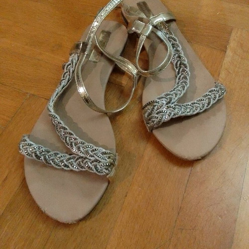 Sfera collection women's sandals No 40 used with gold details
