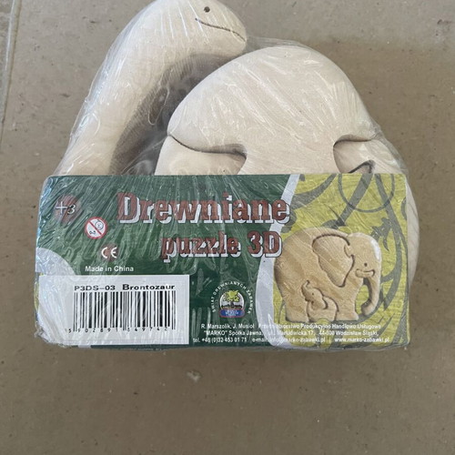 3D Wooden Dinosaur Puzzle new for assembling and coloring