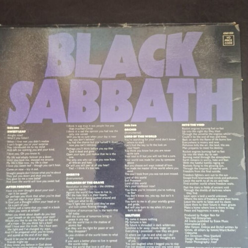 Black Sabbath Master of Reality 1971 LP used, original UK 1st pressing