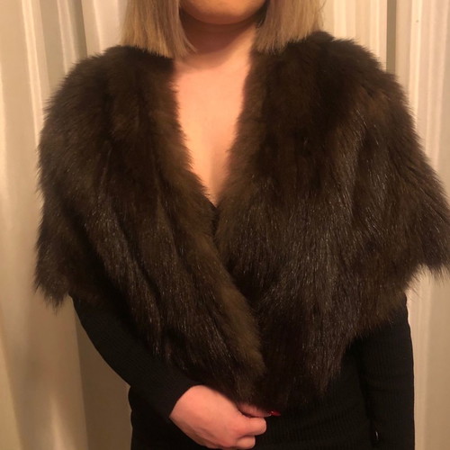 Fox Fur Stole used, brown