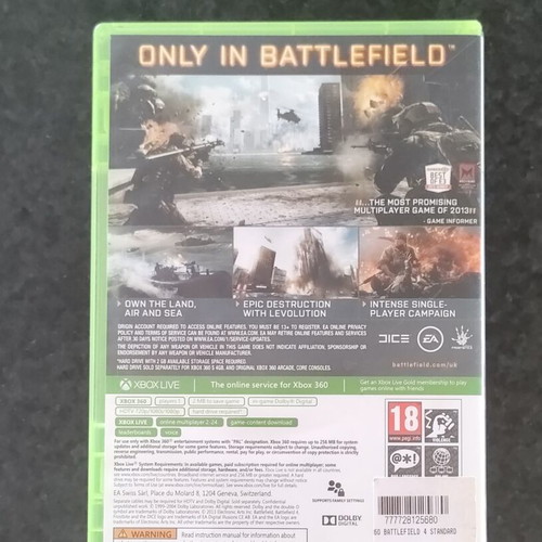 Battlefield 4 Xbox 360 game with manual