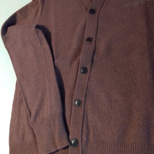 Replay men's wool cardigan size L like new, burgundy
