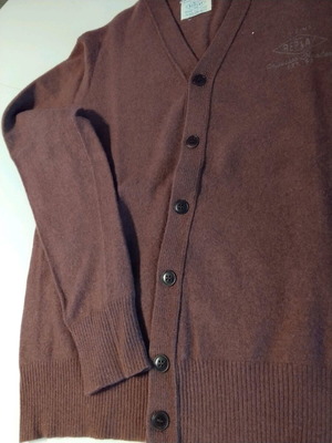Replay men's wool cardigan size L like new, burgundy