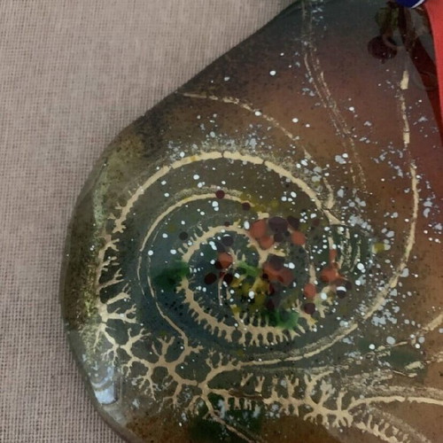 Stained Glass Hanging Pomegranate new, Hand-Painted