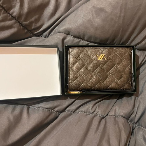 Verde women's wallet new, gray with gold logo
