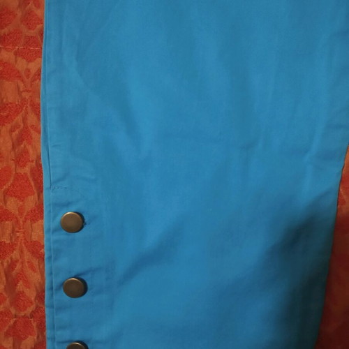 Capri pants new turquoise XXL cotton with side button opening