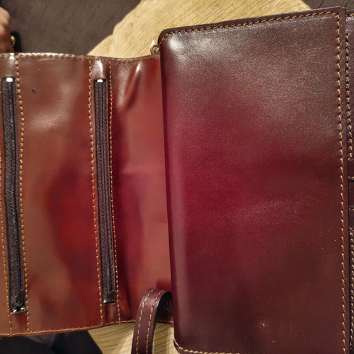 Kouros men's leather bag new, burgundy and brown