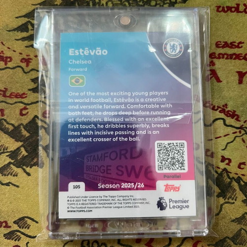 Topps Premier League 2025/26 Estevao Green Parallel Rookie Card Chelsea #105