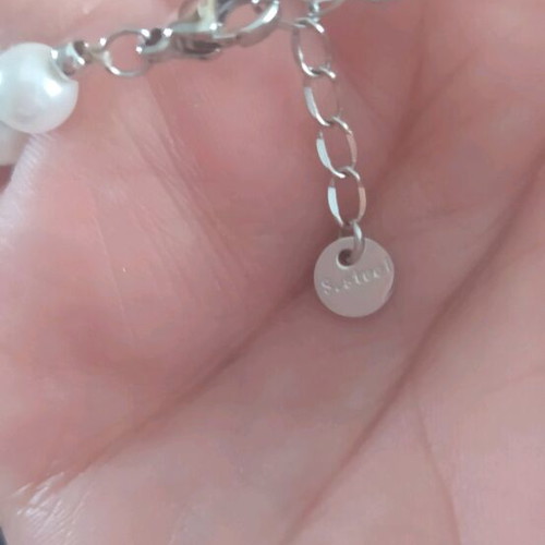 Bracelet with faux pearls stainless steel new