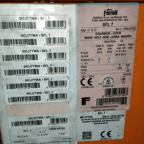 Ferroli pellet burner used with excellent efficiency
