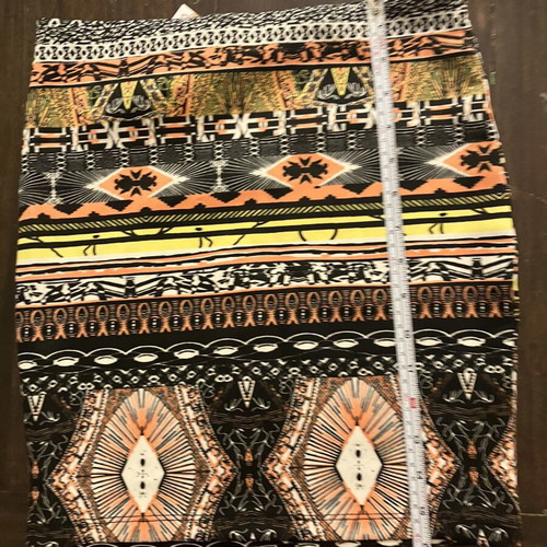 Bershka boho-aztec leggings and mini skirt set, colorful