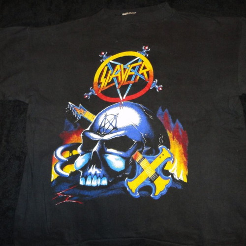 SLAYER - T-SHIRT - VERY RARE - THRASH METAL - 1980 - VINTAGE - RARE - COLLECTIBLE - MEDIUM