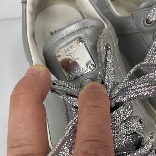 MCM grey leather sneakers size 37 used