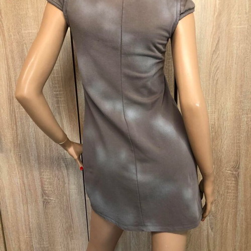 Derpouli dress, cotton blend, white and brown
