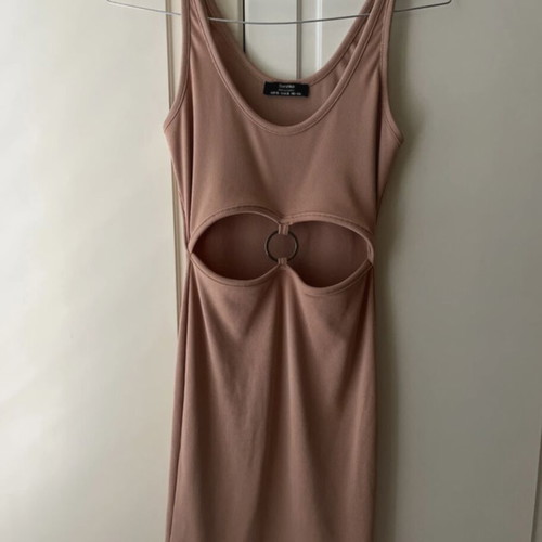 Bershka dress like new, beige and pink, size S fits M