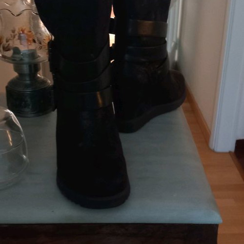 Leather boots with fur size 38 in excellent condition