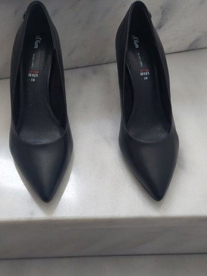 S.Oliver leather pumps No38 like new, black