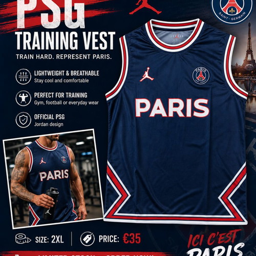PSG “Paris” vest, size: size XXL