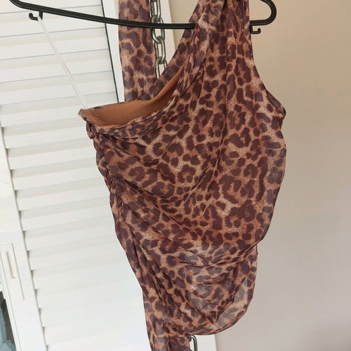 Leopard halter top medium new Shein brown