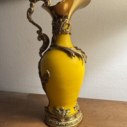 Vintage Distillerie Buton Ewer porcelain with gold gilt, like new