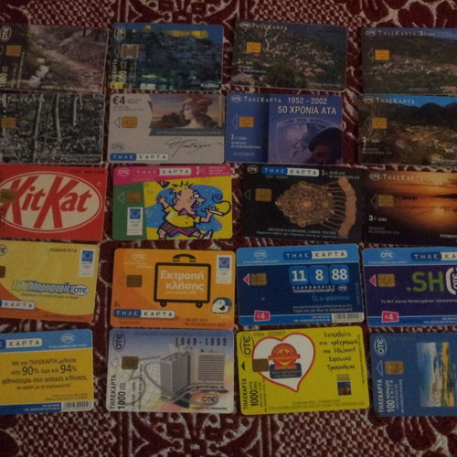 Phone cards used, pack of 20 pieces