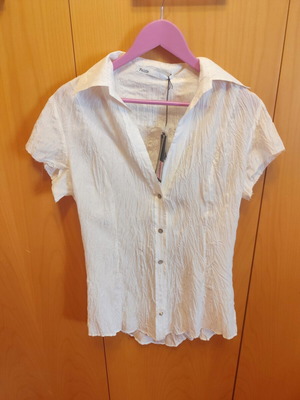 Vintage silk shirt new, white, chest 100cm