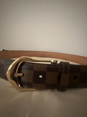 Ζώνη Louis Vuitton Damier Ebene μέγεθος 100/40 σαν καινούργιο, μπεζ και καφέ