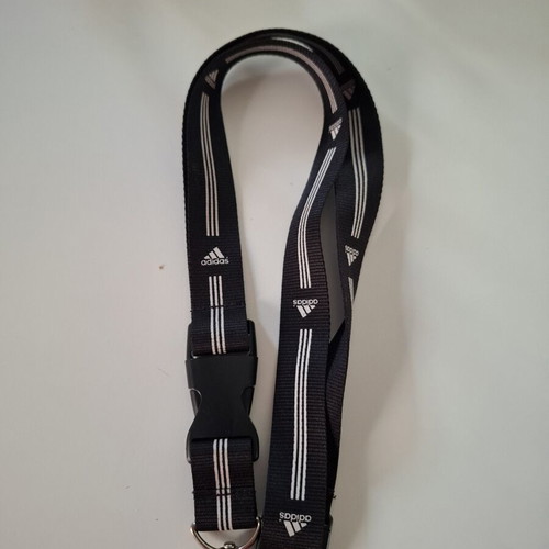 Adidas υφασμάτινο κορδόνι λαιμού σαν καινούργιο, μαύρο και άσπρο με αποσπώμενη αγκράφα