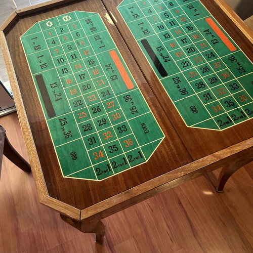 Handmade vintage marquetry coffee table