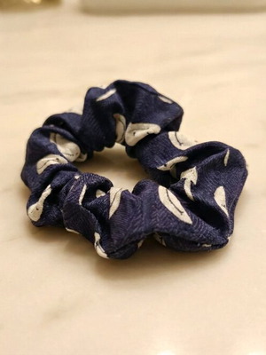 Scrunchie Navy Blue with happy faces like new