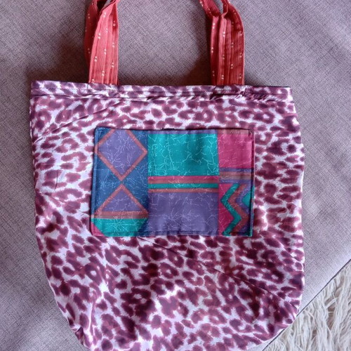 Patchwork double faced handmade shoulder bag multicolored new