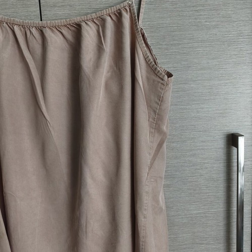 Sleeveless dress with unique back tie used, beige, size S