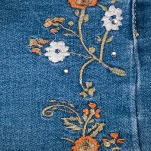 Fionina Jeans Vintage Women's Shorts with Floral Embroidery Medium used