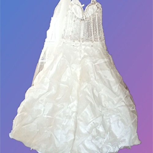 Wedding dress handmade Olga Karaververis like new, white