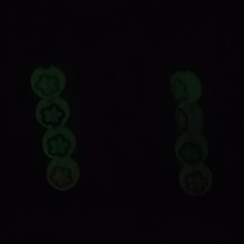 Handmade earrings new with phosphorescent beads