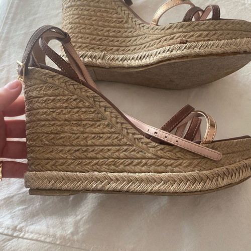Rollini platform sandals size 38 like new, beige brown