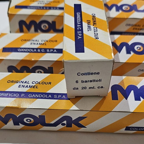 Molak Vintage Original Colour Enamel Paints set of 6 like new