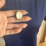 Ring with pearl effect used, white and silver