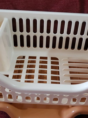 Dish rack new with side water drainage opening beige and brown