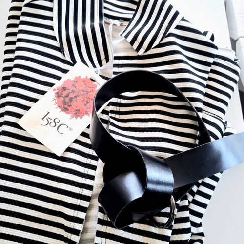 Assos striped black and white jacket with belt size M 38 10 new