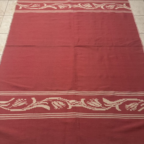 Vintage handmade wool rug on loom used, 149x205 cm