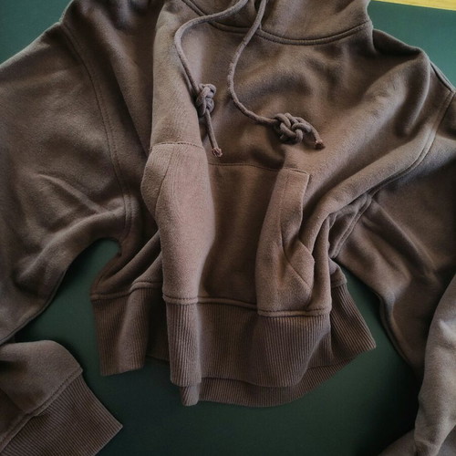 Brown cropped Zara hoodie like new, size S