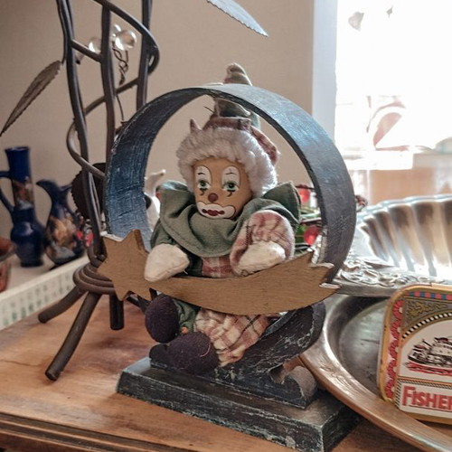 Decorative clown doll in frame like new
